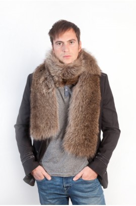 Raccoon fur scarf-stole